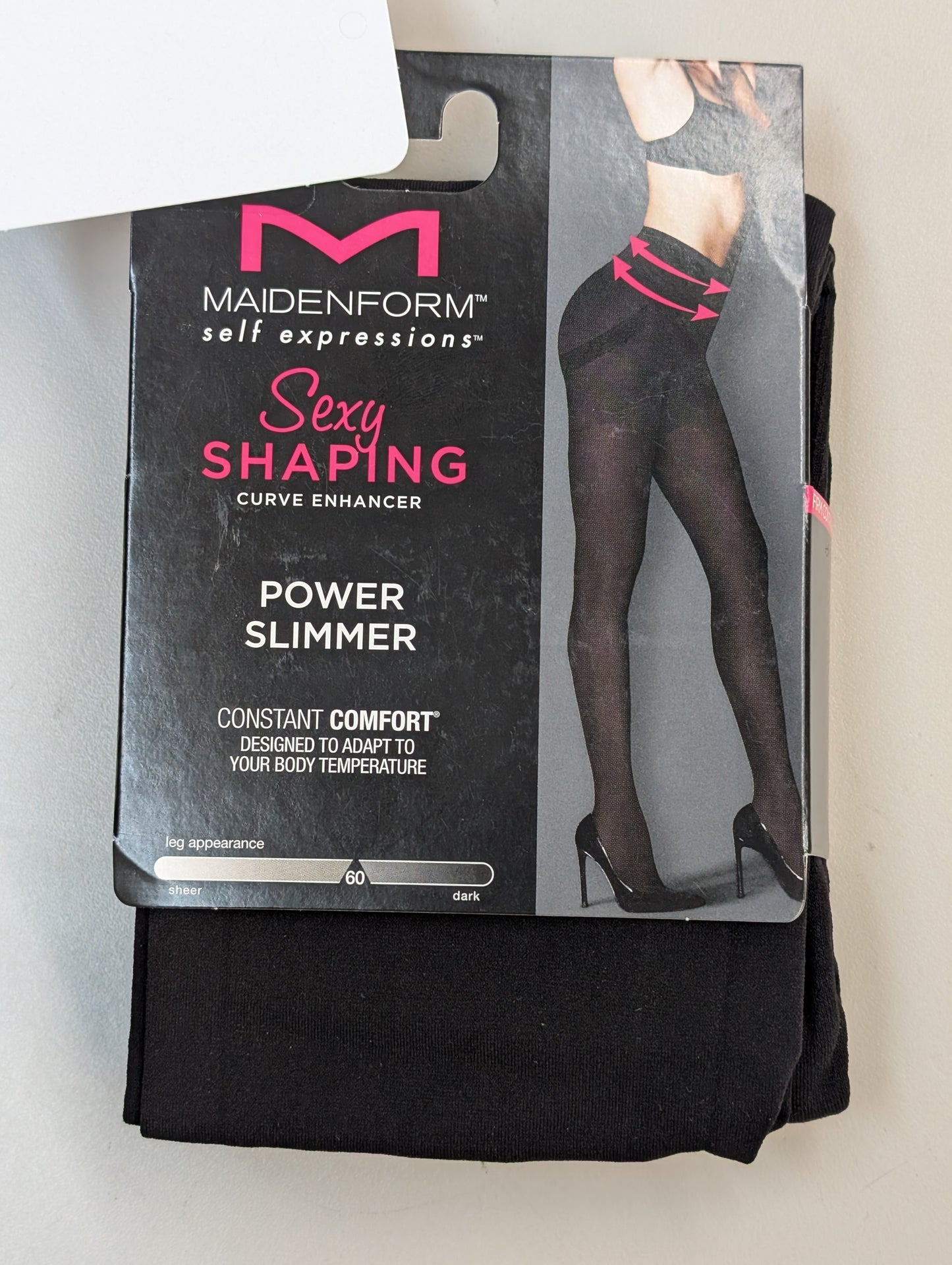 Maidenform 41017 Women's Power Slimmer Curve Enhancer Shaping Tights Black (Pick Size)