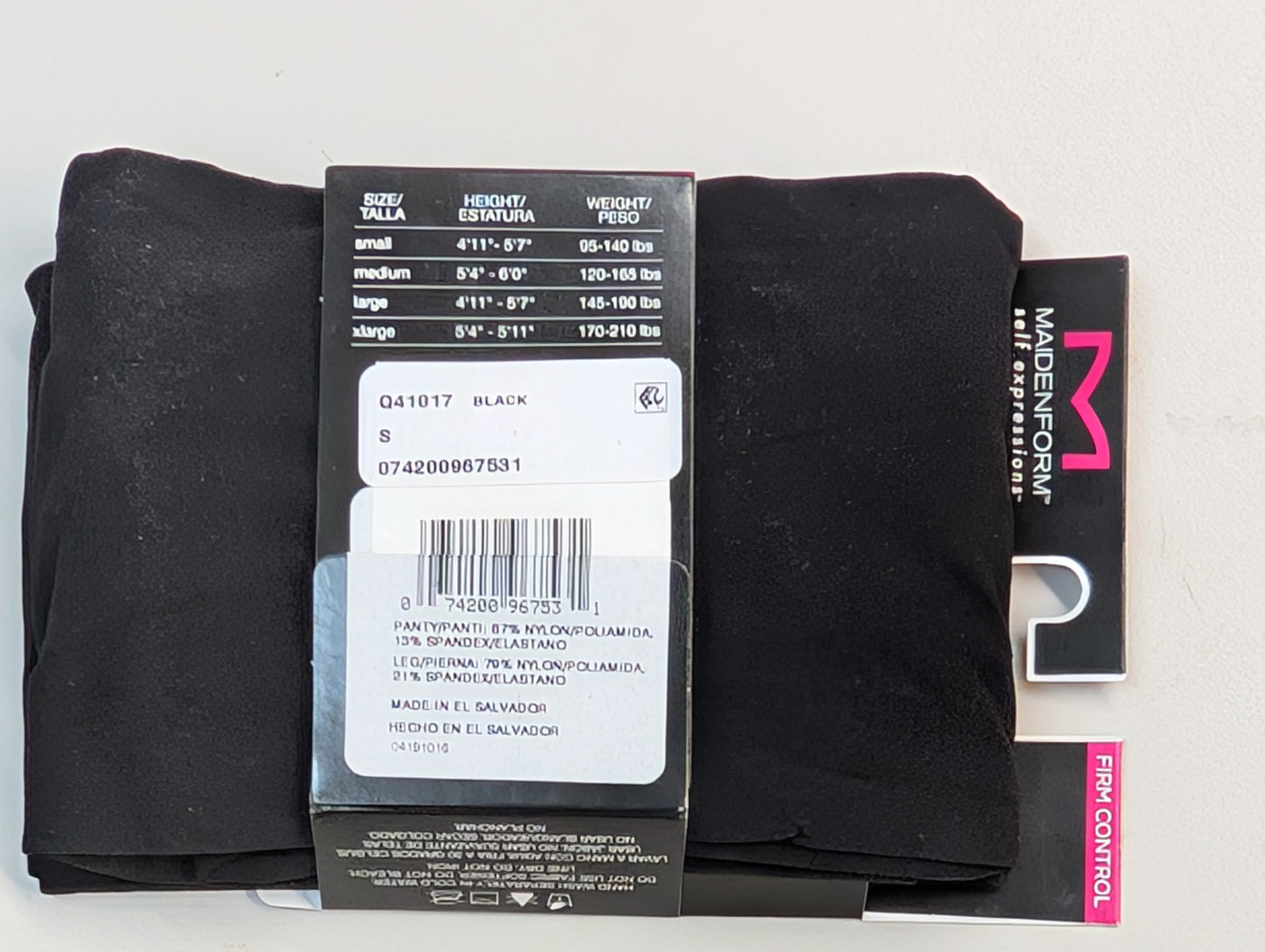 Maidenform 41017 Women's Power Slimmer Curve Enhancer Shaping Tights Black (Pick Size)