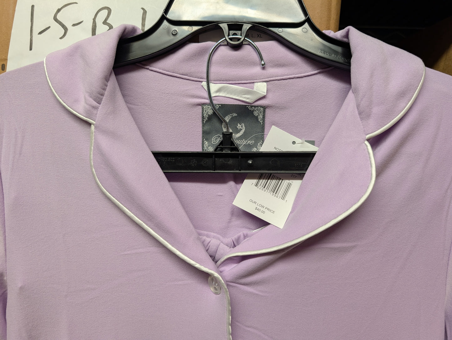 PJ Couture 82808 Women's Two Piece Pants Top Notch Long Sleeve Shirt Pajamas Lavender (Pick Size Small - XL)