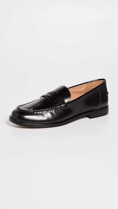 Madewell NJ255 Women's The Nye Penny Loafer In Leather True Black (Pick Size)