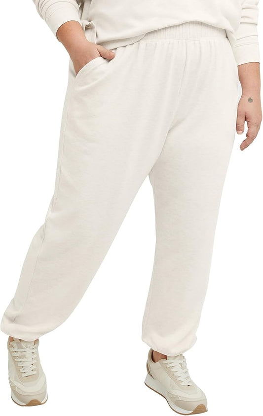 Hanes Originals Women's Plus Size Fleece Joggers Soft-Brushed Sweatpants Loungewear Wheat Heather (Pick Size 2X-4X)