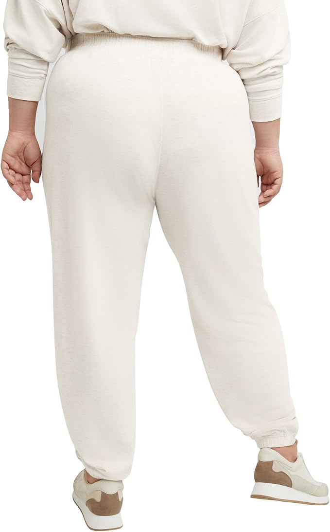 Hanes Originals Women's Plus Size Fleece Joggers Soft-Brushed Sweatpants Loungewear Wheat Heather (Pick Size 2X-4X)