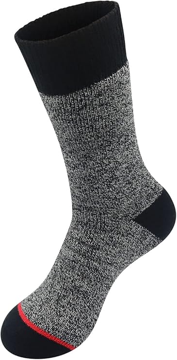 Avalanche Men's Soft Lined Hiking Thermal Crew Socks 1-Pack Charcoal/Black Shoe Sizes 8-12