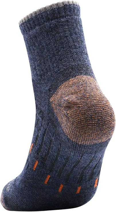 Avalanche Men's Odor Resistant Copper Wool Blend Quarter Socks 2-Pack Navy & Charcoal Shoe Sizes 6-12