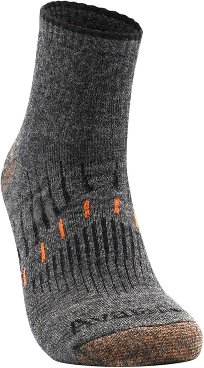 Avalanche Men's Odor Resistant Copper Wool Blend Quarter Socks 2-Pack Navy & Charcoal Shoe Sizes 6-12