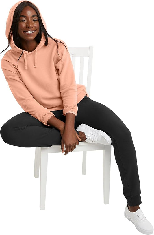 Hanes GDH430 Women's Originals Garment Dyed Hoodie Pullover Canteloupe (Pick Size)