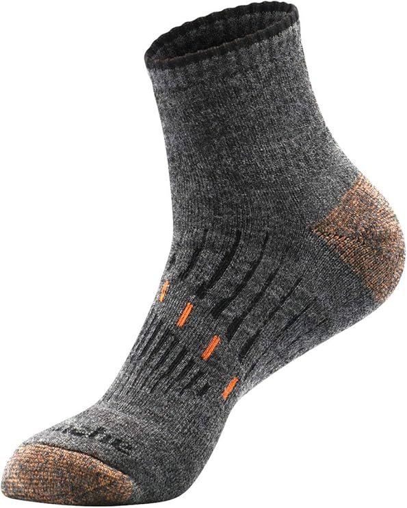 Avalanche Men's Odor Resistant Copper Wool Blend Quarter Socks 2-Pack Navy & Charcoal Shoe Sizes 6-12