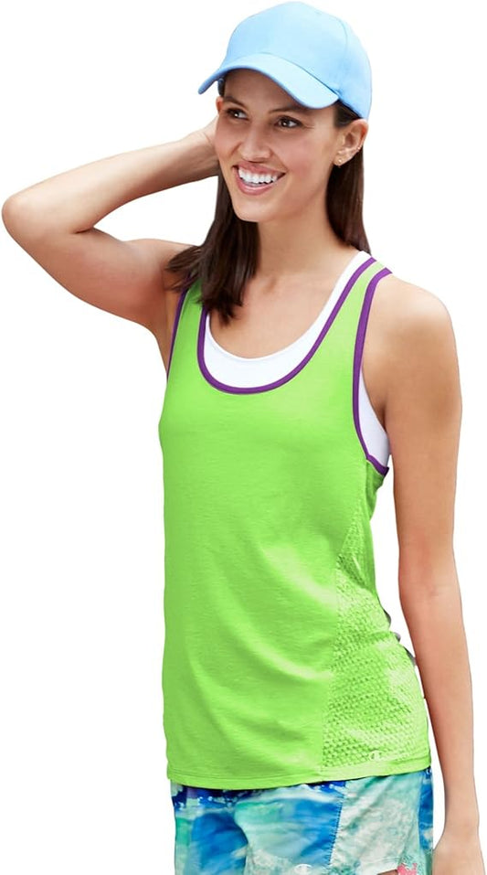Champion W9266 Authentic Women's Burnout Tank Aurora Green Only LARGE Left