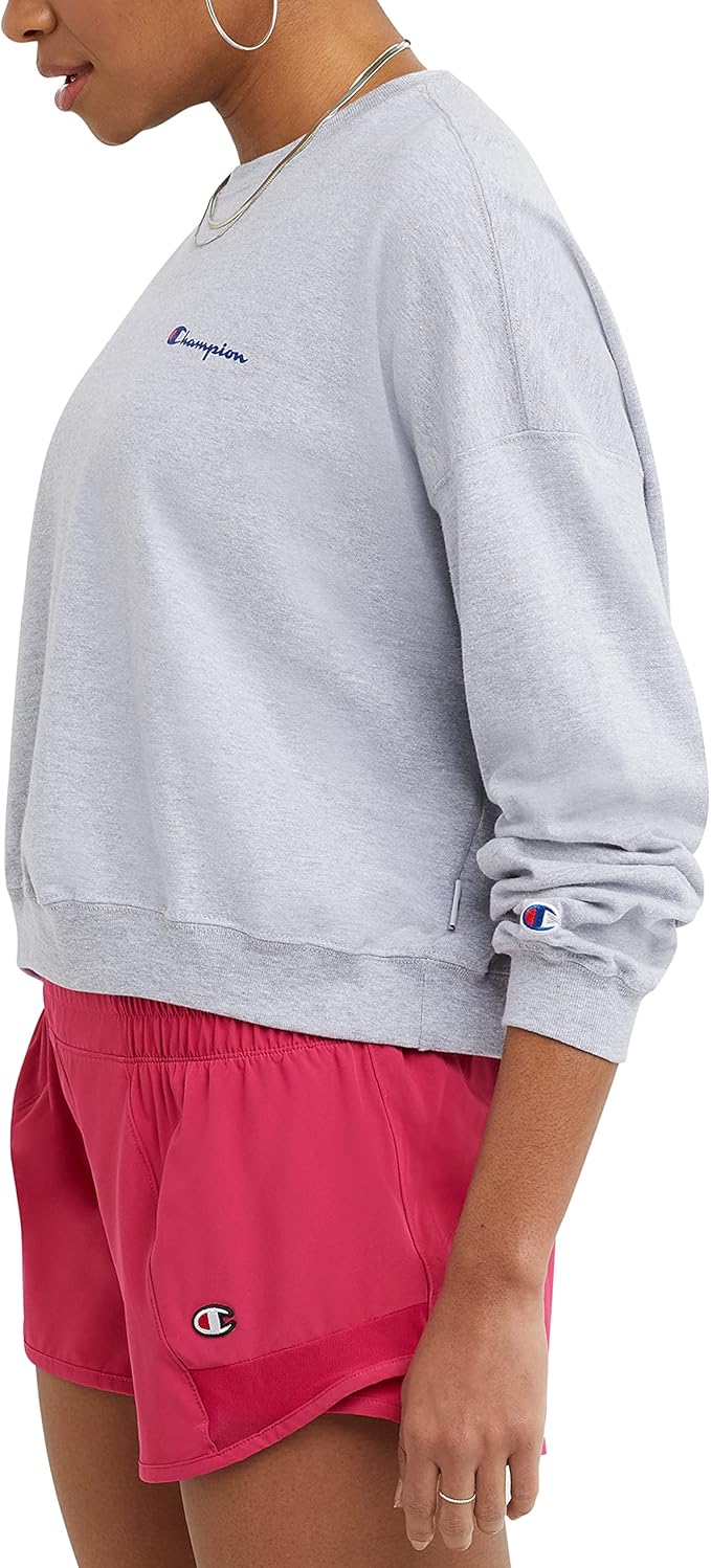 Champion W6189G Women's Midweight Long Sleeve Tee Shirt XX-Large 2XL Oxford Gray