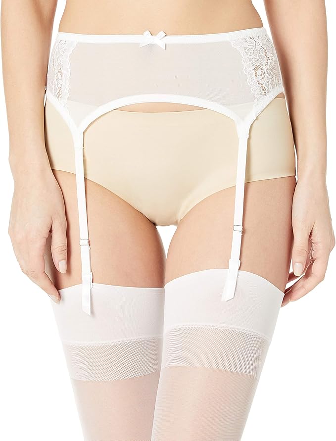 Maidenform DM1124 Women's Extra Sexy Lace Garter Belt White (Pick Size)