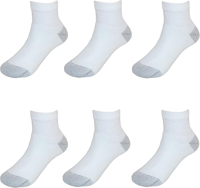 Hanes 362/6 Boys Ultimate 6-Pack Ankle Socks White Large (Youth Shoe Sizes: 3 - 9)