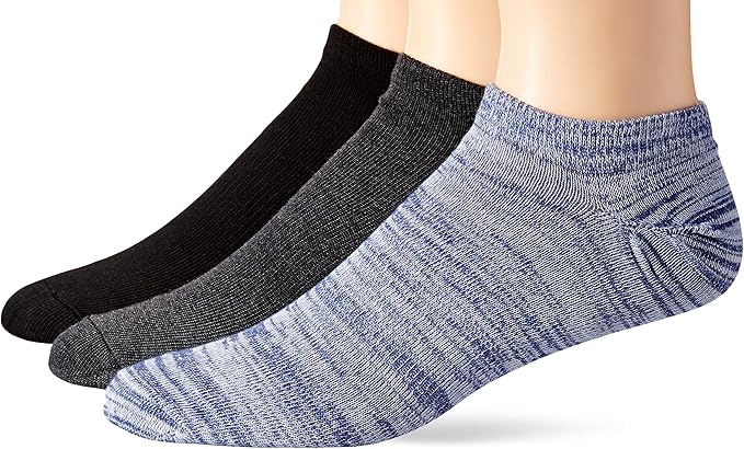 Hanes HT6L3 Men's 1901 Heritage Super Low No Show Socks 3-Pack Fits Shoe Sizes 6-12 (Pick Colors)