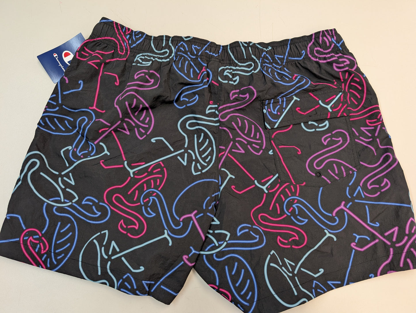 Champion Men's Swim Trunks Side & Back Pockets Flamingo Design (Pick Size)