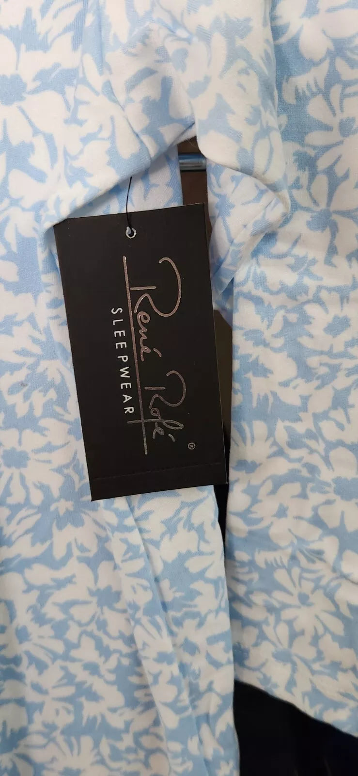 Rene Rofe N586805 Women's One Piece Lace Sleep Shirt Pajama PJ Blue White Floral (Pick Size)