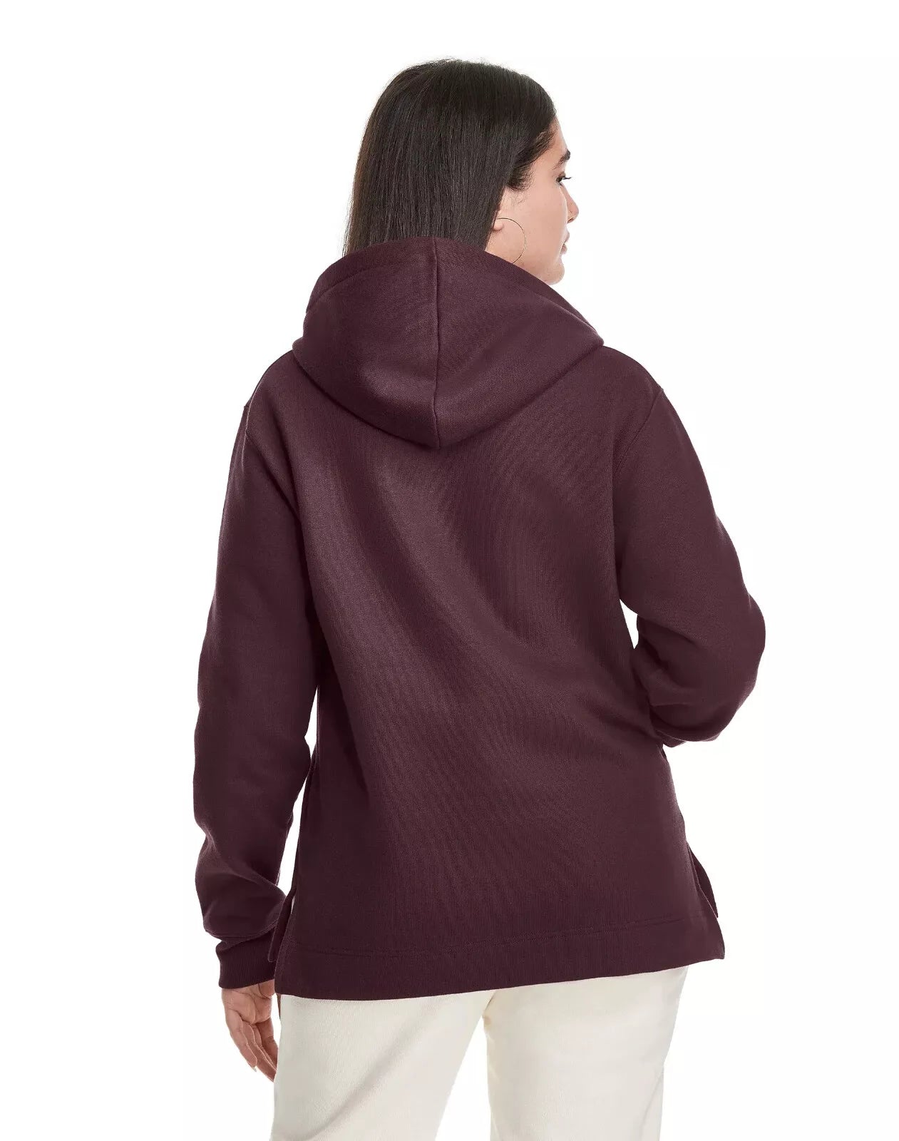 Champion WL9300 Women's Reverse Weave Hoodie OpenBottom Sweatshirt Black Plum (Pick Size)