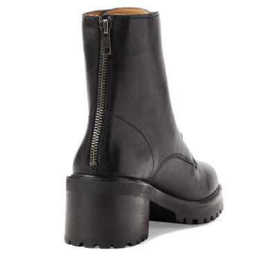 Madewell NH230 Women's BRADLEY Lace-Up Heeled Boots in Leather Lugsole Black (Pick Size)