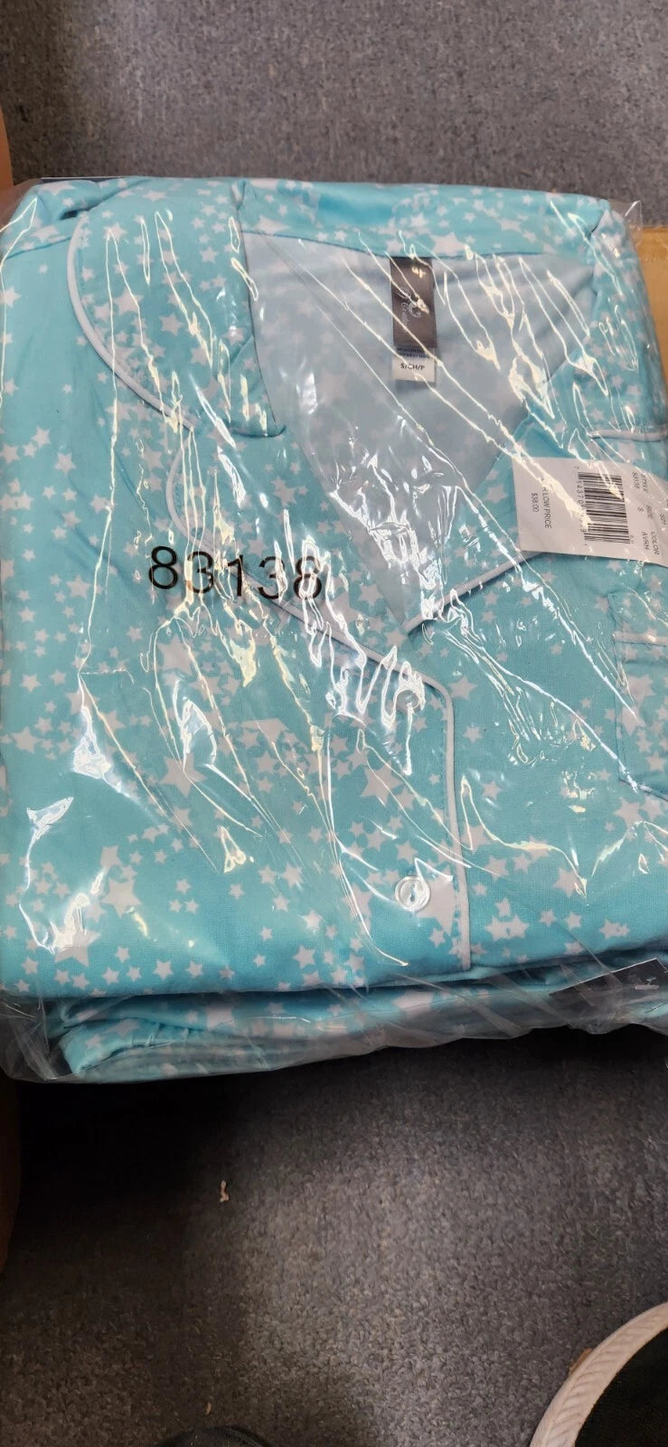 PJ Couture 83138 Women's Two Piece Shorts Top Sleepwear Pajama PJ Sets Turquoise Starbursts(Pick Size)