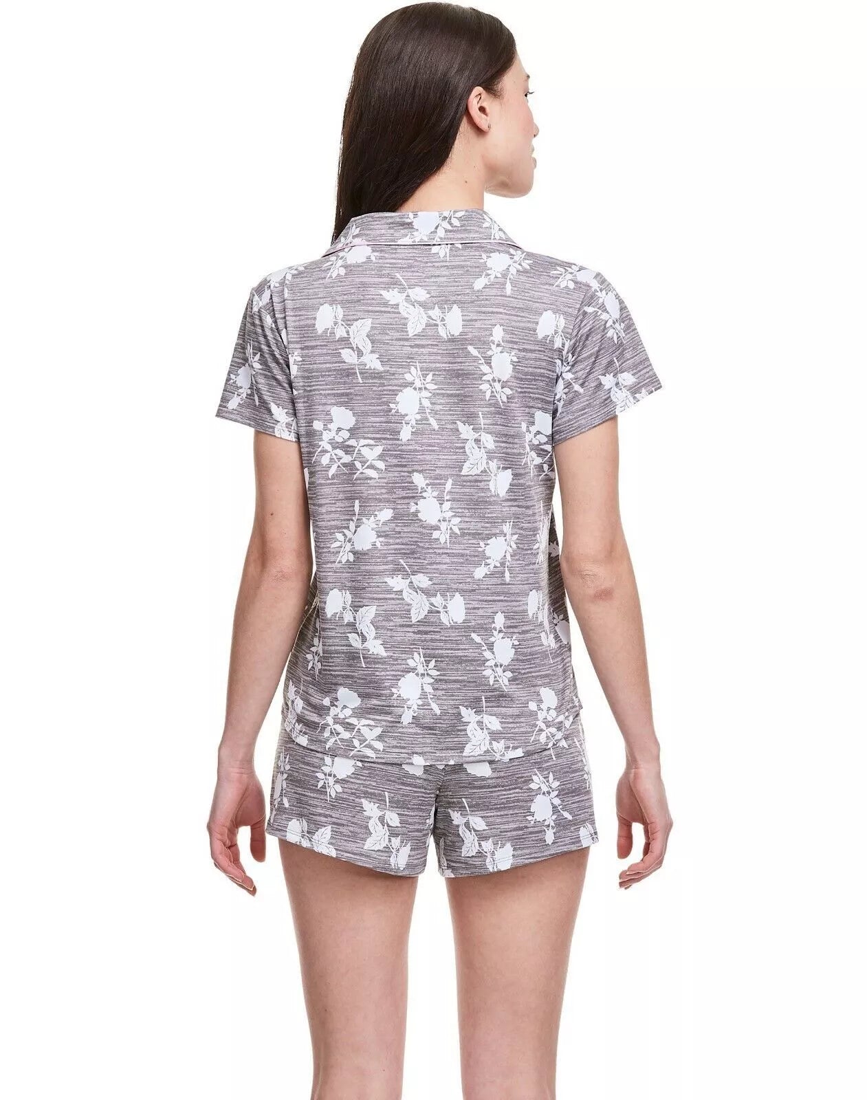 PJ Couture 83138 Women's Two Piece Shorts Top Sleepwear Pajama PJ Sets Heather Gray (Pick Size)