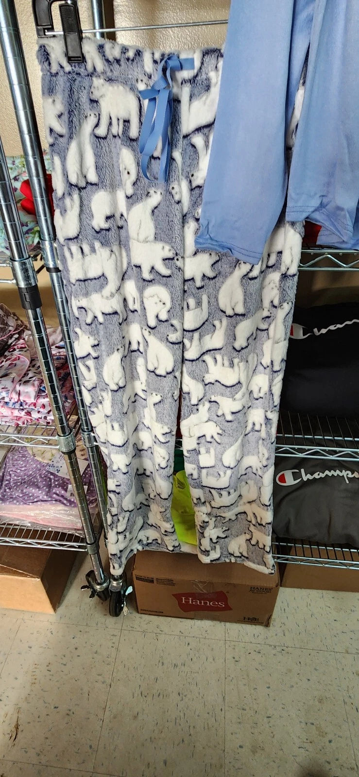 PJ Couture 83100 Women's Button Up 2-Pc Pajama Set COMFY Sleep Pants Shirt Blue "Lovable" (Pick Size)