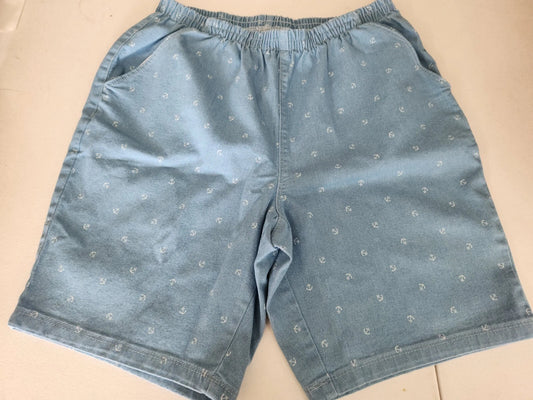 Just My Size 29357 Women's Plus Size Stretch Denim 2-Pocket Pull-On Shorts Light Blue Anchor (Pick Size 1X-5X)