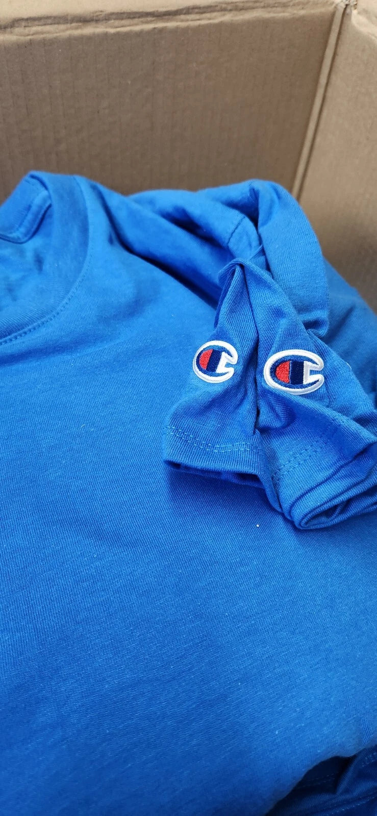 $5 Champion CP10 Men's Ringspun 100% Cotton T-Shirt Blue Bell Breeze SMALL ONLY