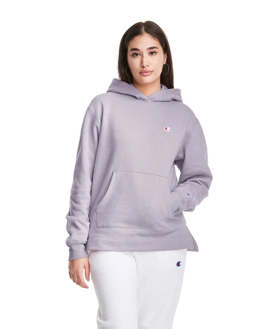 Champion WL9300 Women's Reverse Weave Hoodie Open Bottom Sweatshirt Smoked Lilac (Pick Size)