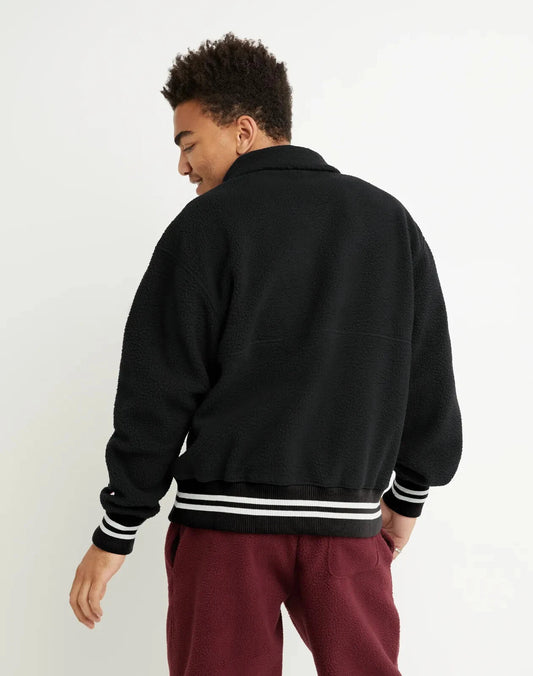 Champion V74958 Men's High Pile Fleece Warmup Jacket Embroidered C Logo Black (Pick Size)