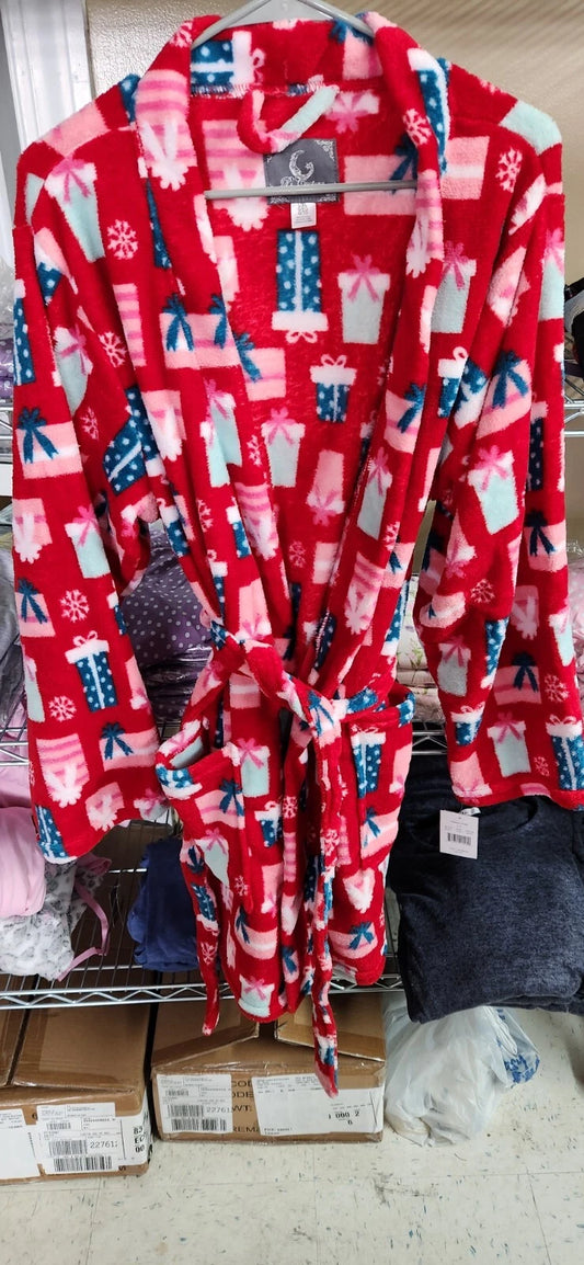 PJ Couture Women's Kimono Soft Comfy Robe Sleepwear Pajama PJ Festive Red (Pick Size)