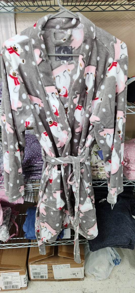 PJ Couture Women's Kimono Soft Comfy Robe Sleepwear Pajama PJ Polar Bears (Pick Size)