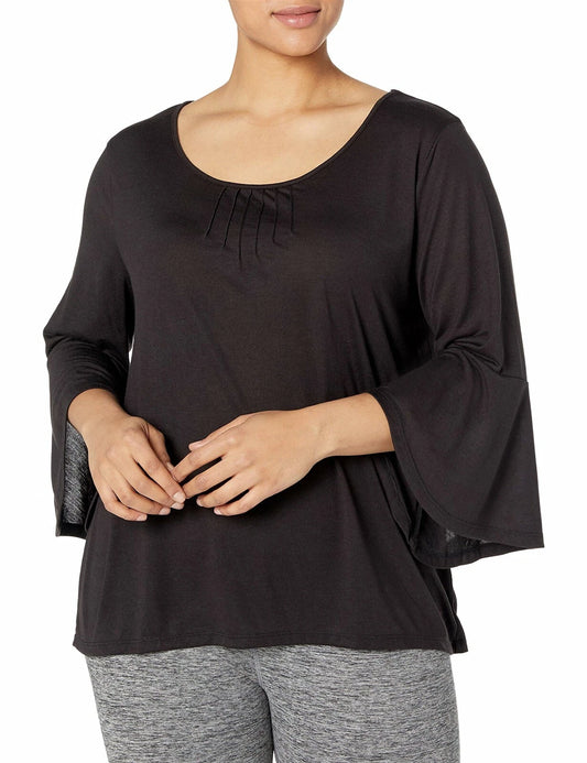 Just My Size OJ938 Women's Plus Size Pintuck Top Shirt Black (Pick Size 1X-5X)