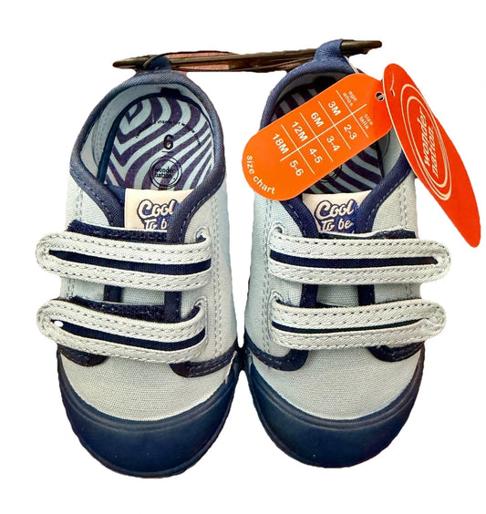 Wonder Nation Boys Two Strap Bump Toe Sneakers Toddler Size 5 Blue Memory Foam