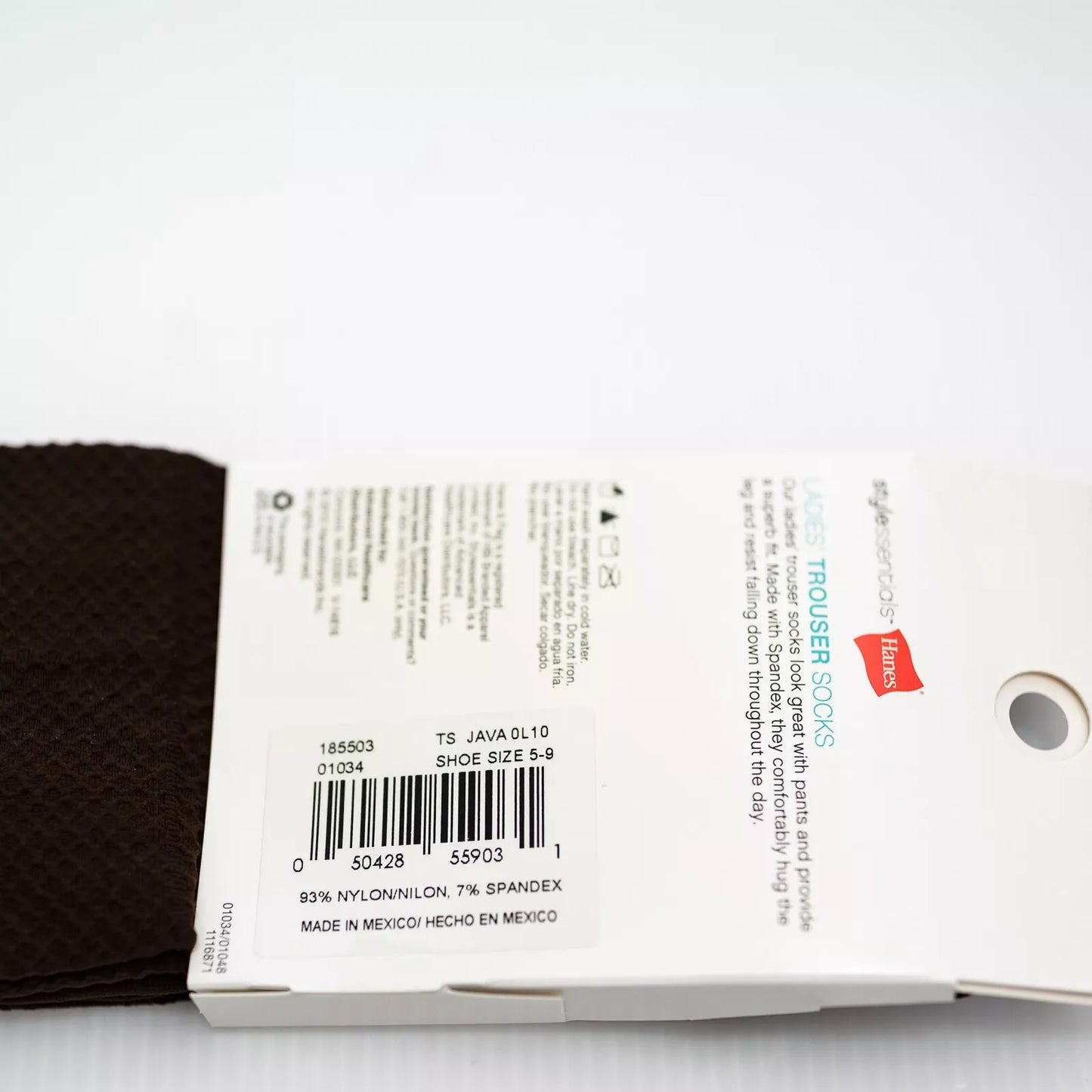 Hanes Q01034 Women's Style Essentials Ladies Trouser Socks 3-Pack Dark Brown Fits Shoe Sizes 5-9