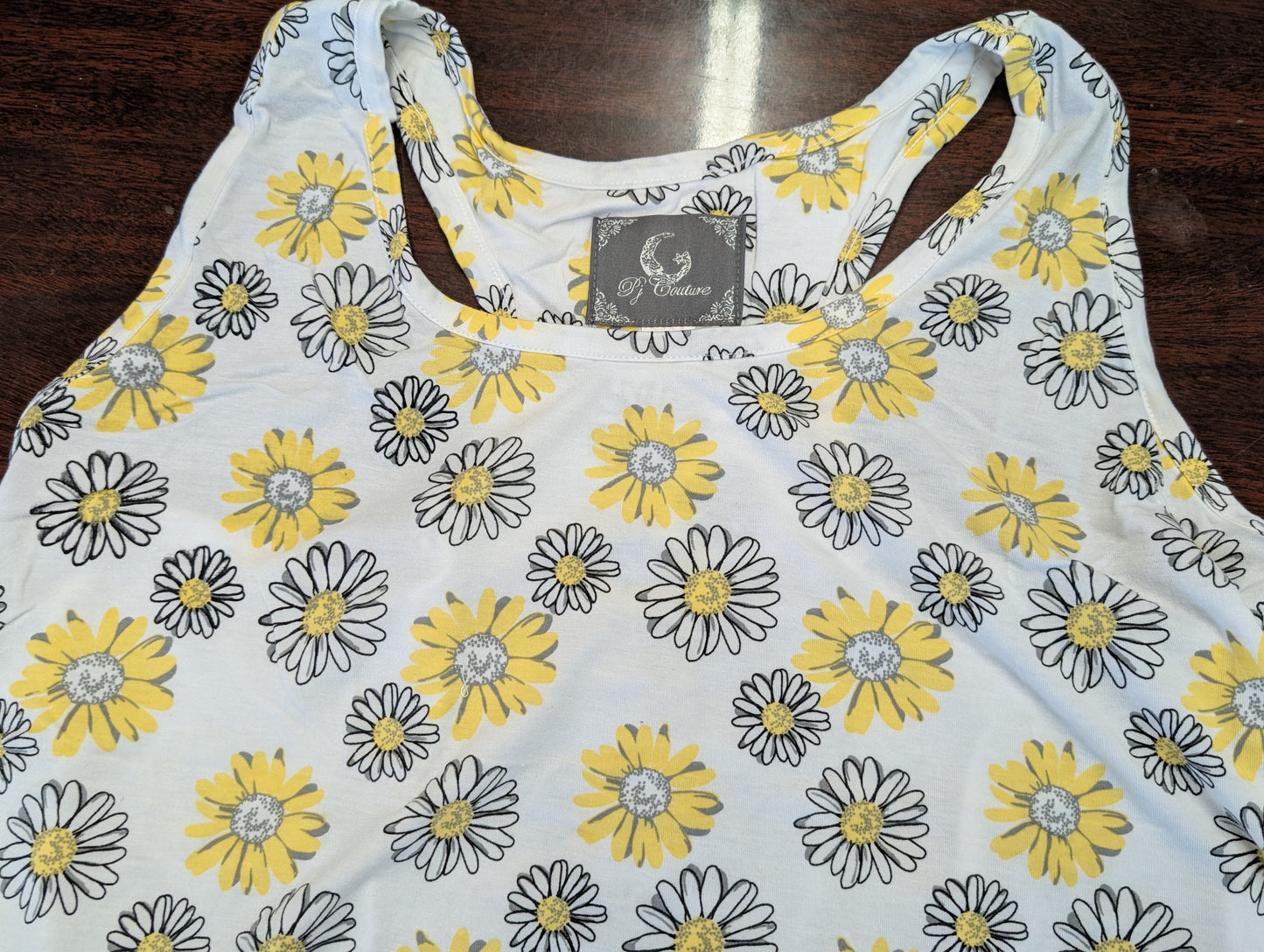 PJ Couture Women's Two Piece Shorts Tank Sleepwear PJ Sets Sunflower PLUS SIZES