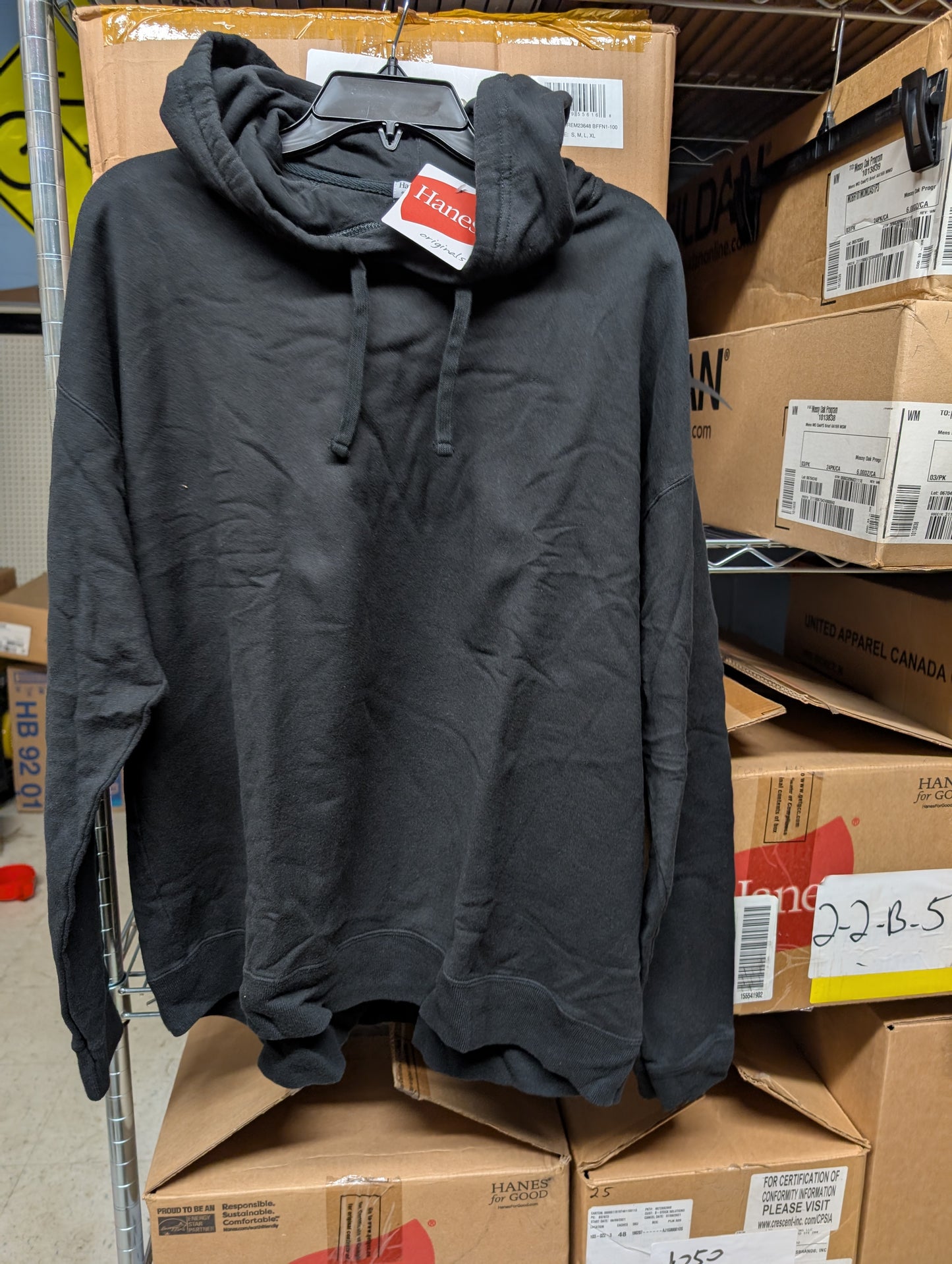 Hanes GDH430 Women's Originals Garment Dyed Hoodie Pullover Black (Pick Size)