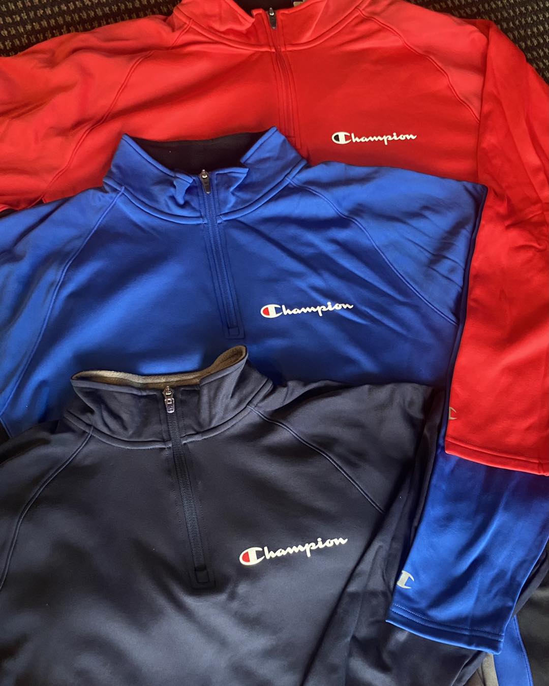 Champion S230 Men's Double Dry Colorblock 1/4 Zip Jacket Pullover Navy (Only Medium Left)