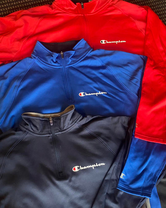 Champion S230 Men's Double Dry Colorblock 1/4 Zip Jacket Pullover Navy (Only Medium Left)
