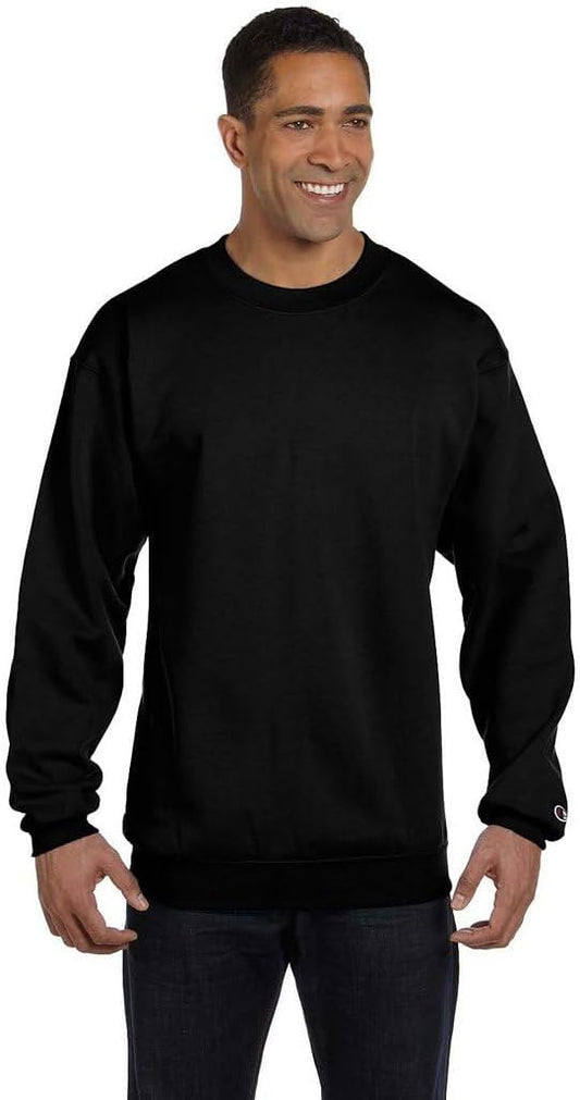 Champion S600 Men's Authentic Eco Fleece Crewneck Sweatshirt Black (Pick Size)