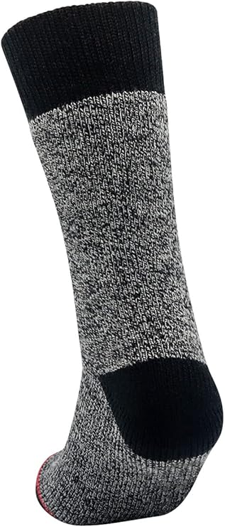 Avalanche Men's Soft Lined Hiking Thermal Crew Socks 1-Pack Charcoal/Black Shoe Sizes 8-12