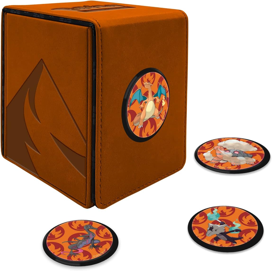 Pokemon Ultra Pro Scorching Summit Charizard Alcove Click Deck Box - Protect & Store 100+ Double Sleeved Cards