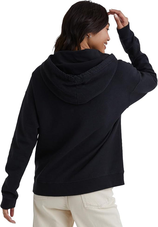 Hanes GDH430 Women's Originals Garment Dyed Hoodie Pullover Black (Pick Size)