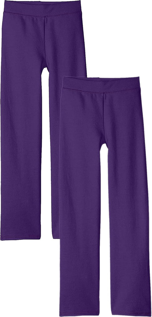 Hanes OK2822 Hanes Girls' Open Leg Fleece Sweatpant 2-Pack Purple Thora (Pick Size)