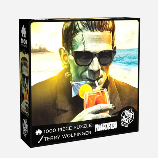Trick Or Treat Studios Universal Monsters Frankenstein at The Beach 1000 Piece Jigsaw Puzzle
