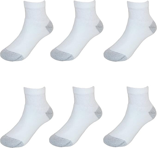 Hanes 362/6 Boys Ultimate 6-Pack Ankle Socks White Medium (Youth Shoe Sizes: 9 - 2 1/2)