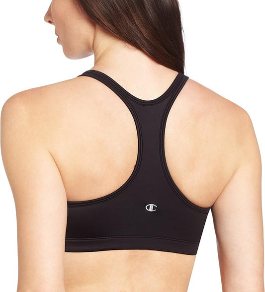 Champion 1050 Best Selling Women's Shaped T-Back Sports Bra Black (Sizes 34A, 34B, 36B, 36C)