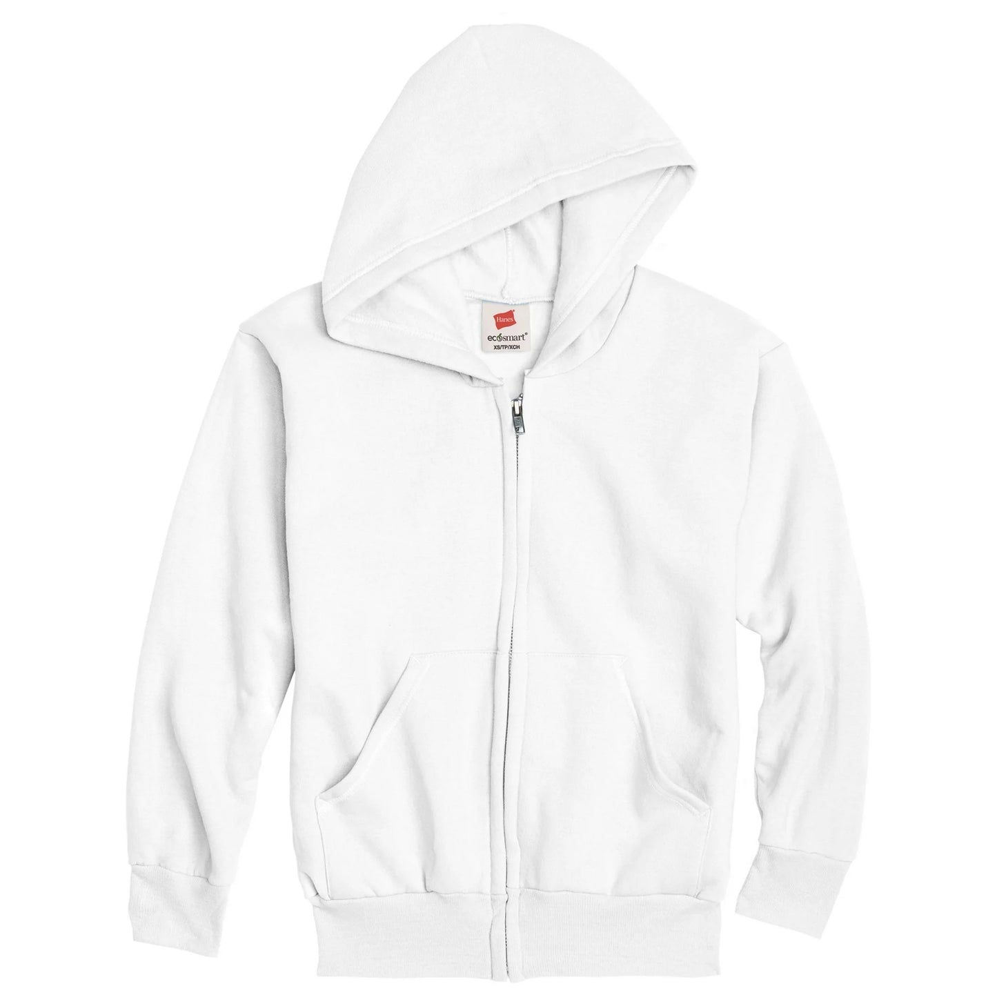 Hanes Comfortblend EcoSmart Full-Zip TODDLER Hoodie Sweatshirt White X-Small 2-4