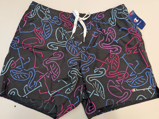 Champion Men's Swim Trunks Side & Back Pockets Flamingo Design (Pick Size)