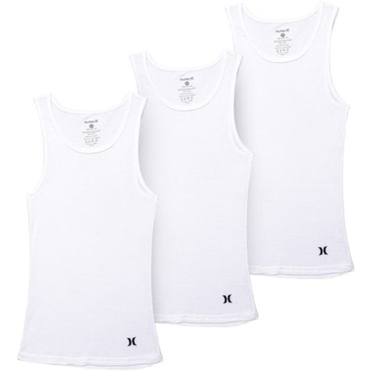 Hurley Men's Classic Ribbed Tank Top 3-Pack White (Pick Size)