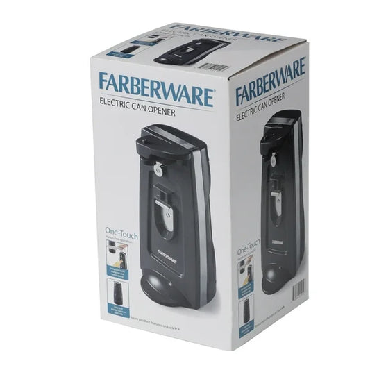 Farberware Electric Can Opener & Knife Sharpener, Bottle Opener with Removable Cutting Lever Black
