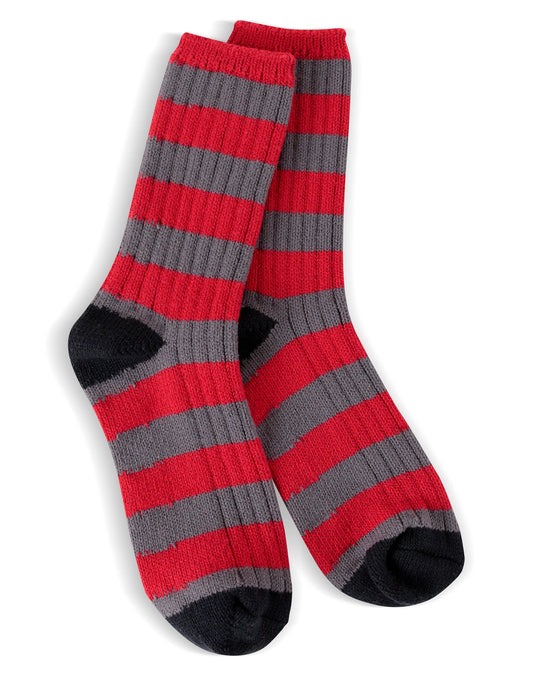 World's Softest MCRACR Mouse Creek Rugby Crew Socks Red/Gray (Youth Shoe Sizes: 11-13)