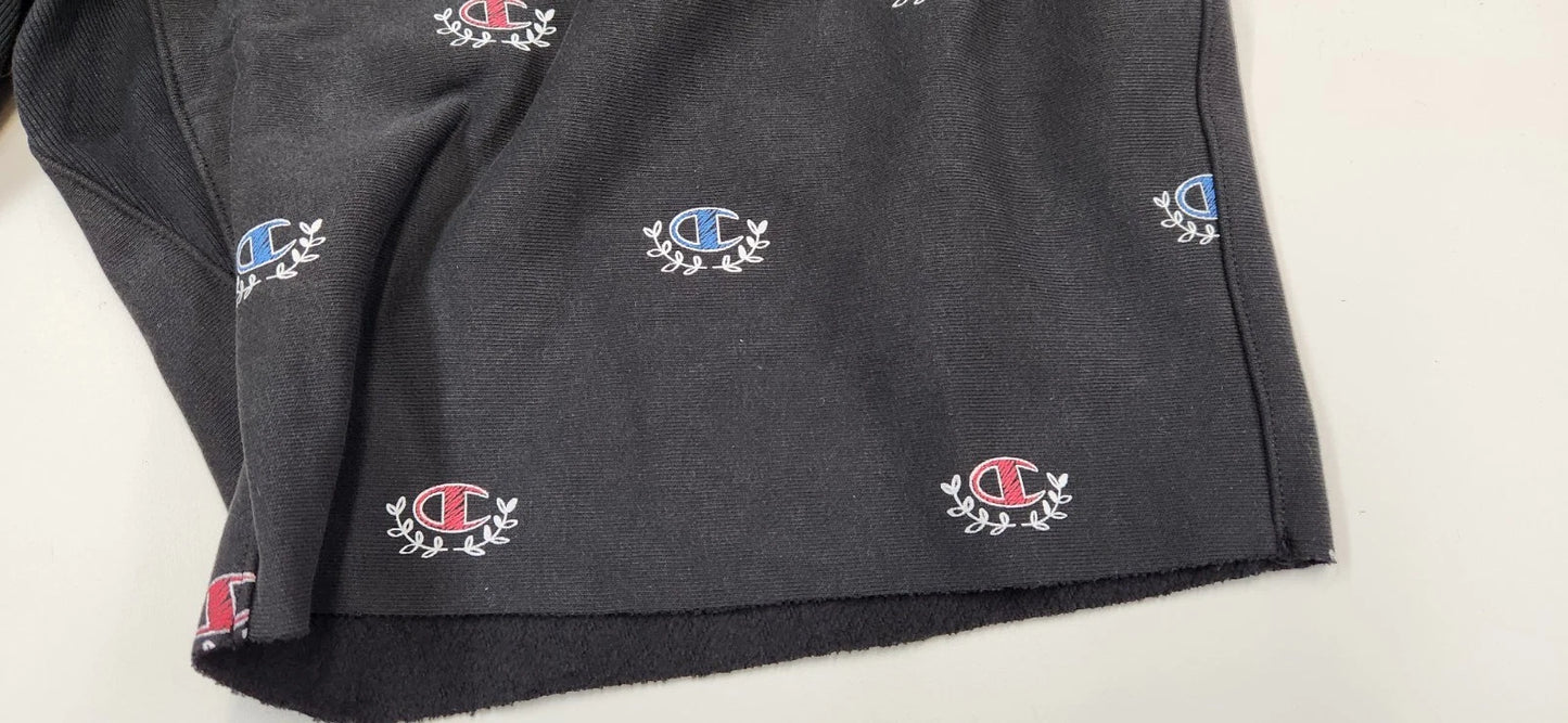 Champion B5286P Men's Reverse Weave Cut-off Shorts Sketch C Print Black - ONLY 2XL LEFT!